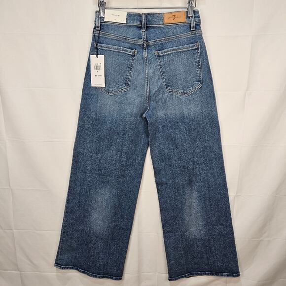 7 For All Mankind Jeans Cropped Jo Luxe Vintage Faded Blue Size 27 - Picture 2 of 9